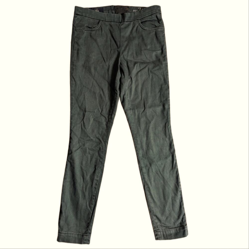 J Crew Y2K Low Rise Back Zip Skinny Straight Dark Army Green Ankle Jeans